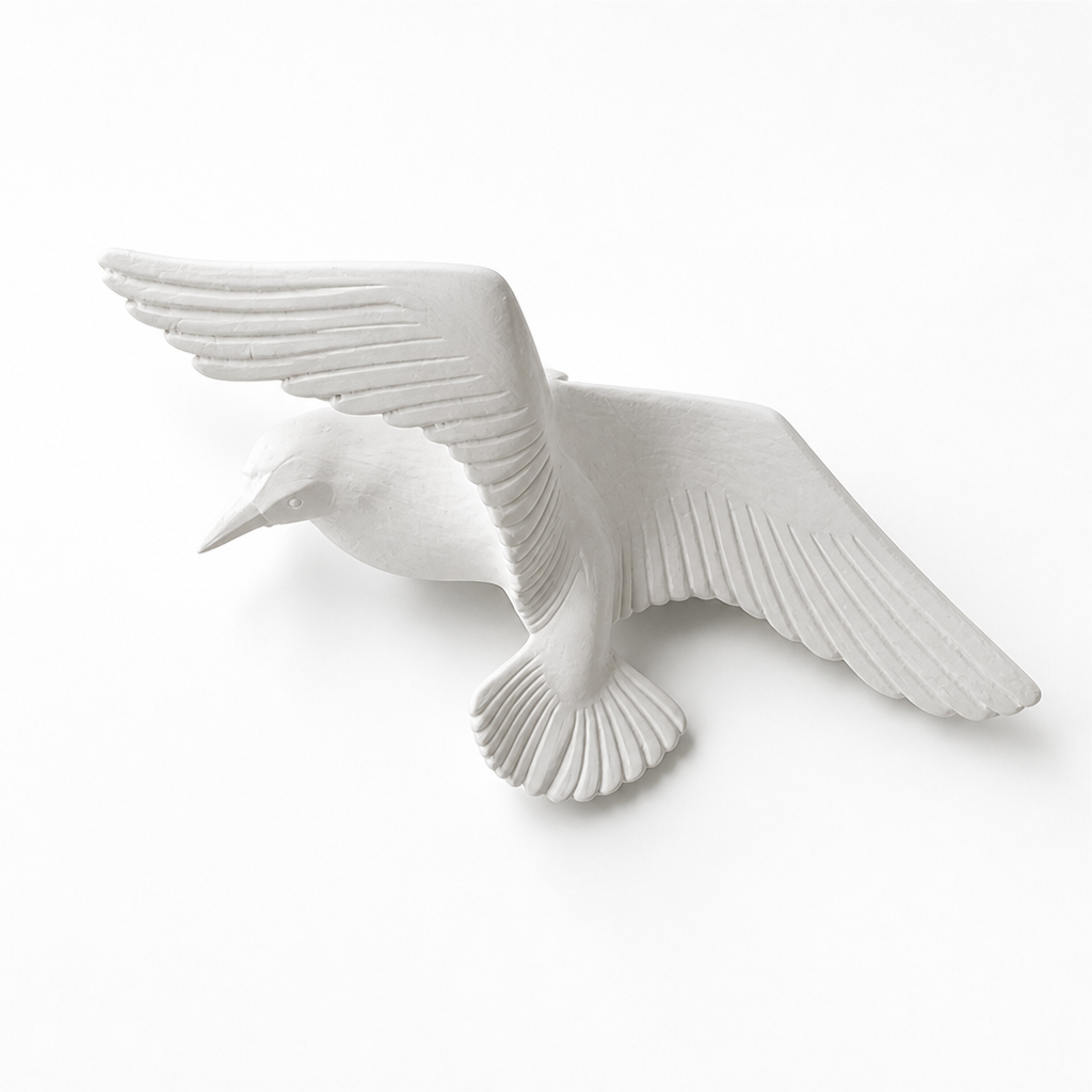 Laser-Engraved 3D Seagull Wall Decor