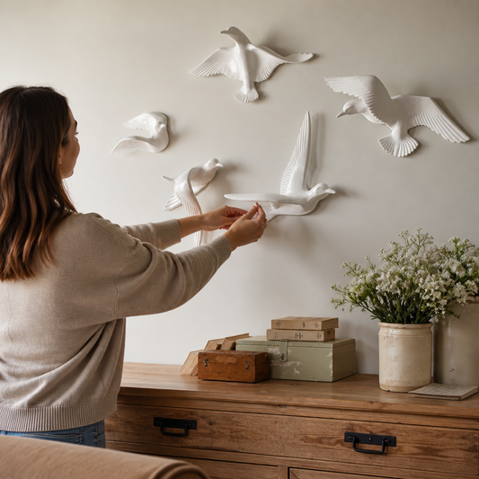 Laser-Engraved 3D Seagull Wall Decor