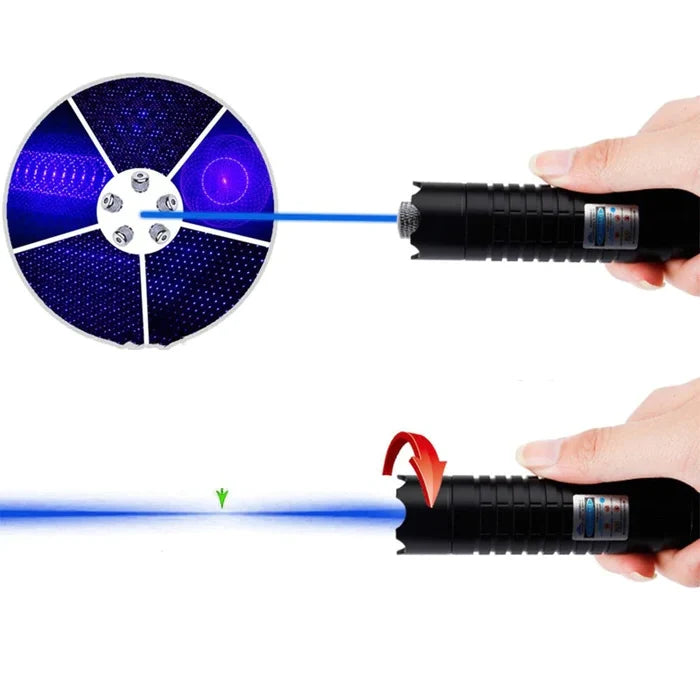 Laser Flashlight Blue Adjustable Focus Fire-Starting