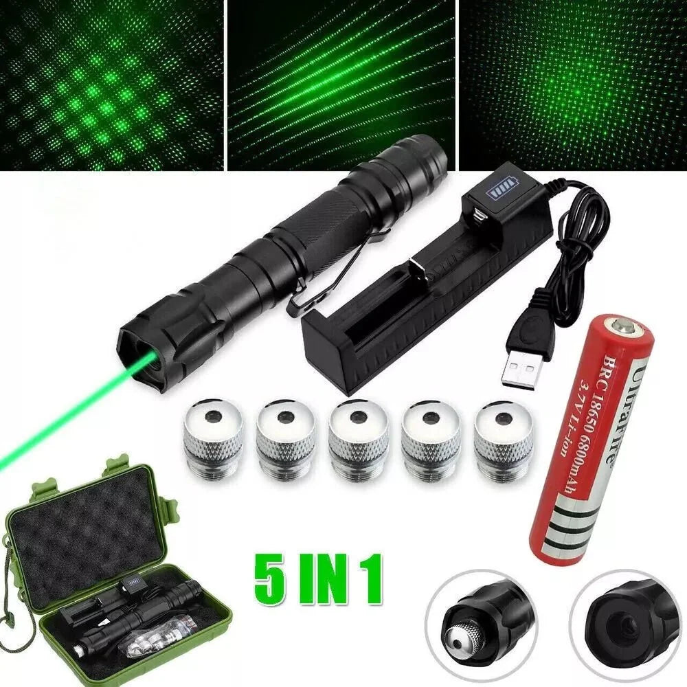 Laser Pointer Green USB Rechargeable 6,562-Ft Range