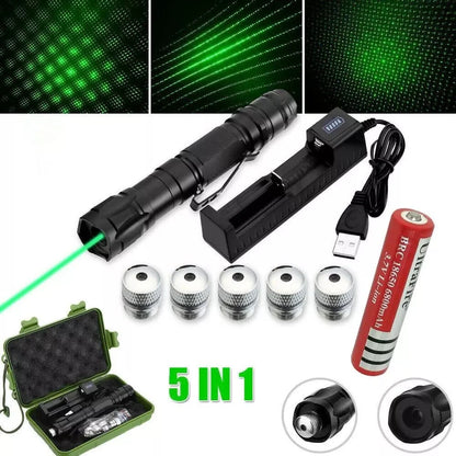 Laser Pointer Green USB Rechargeable 6,562-Ft Range