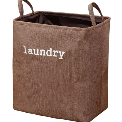 Laundry Basket Foldable Microfiber Blend Space-Saving Reinforced Handles