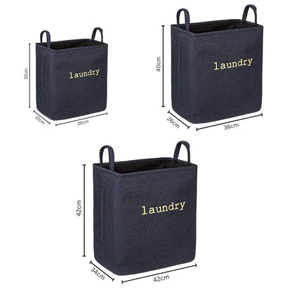 Laundry Basket Foldable Microfiber Blend Space-Saving Reinforced Handles