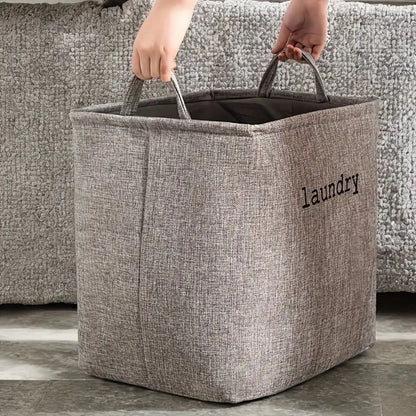 Laundry Basket Foldable Microfiber Blend Space-Saving Reinforced Handles