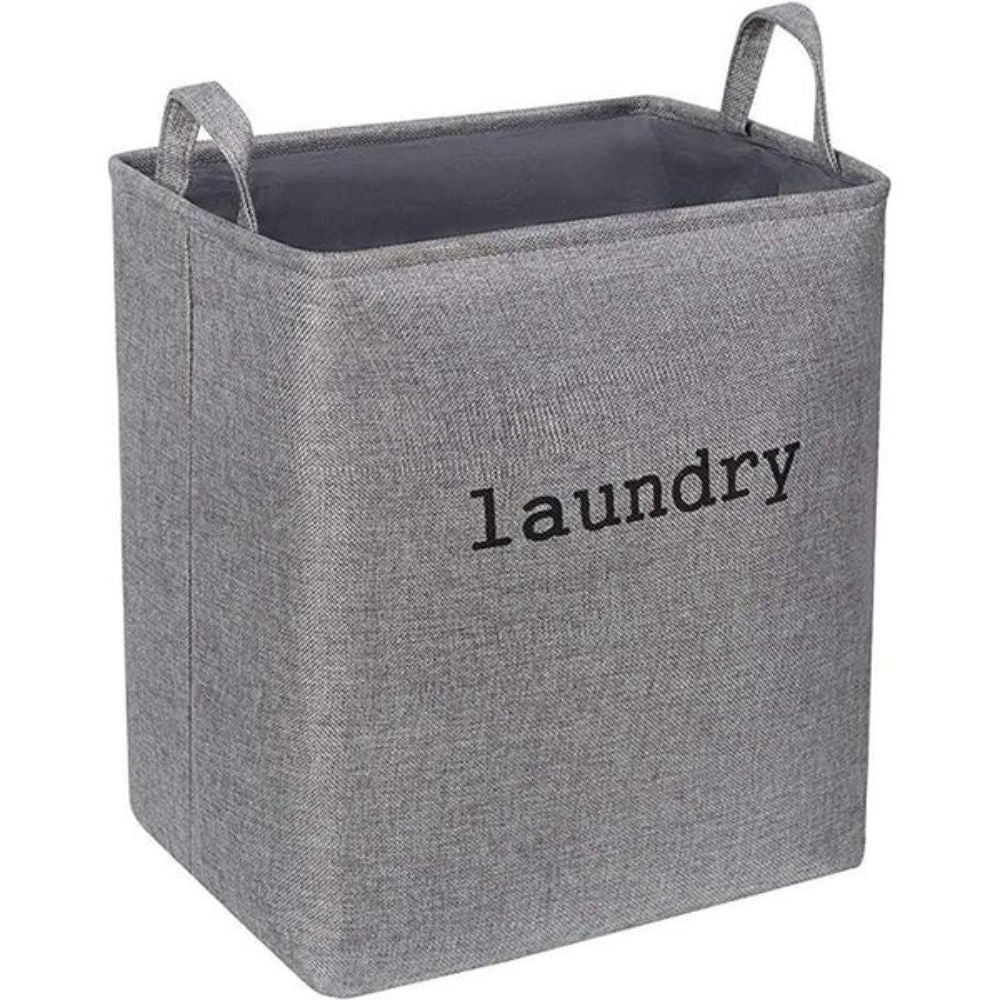 Laundry Basket Foldable Microfiber Blend Space-Saving Reinforced Handles