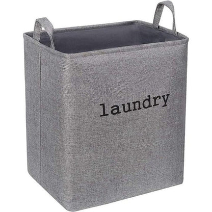 Laundry Basket Foldable Microfiber Blend Space-Saving Reinforced Handles