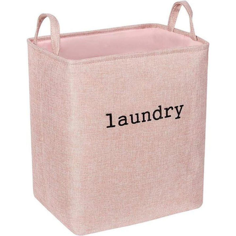 Laundry Basket Foldable Microfiber Blend Space-Saving Reinforced Handles