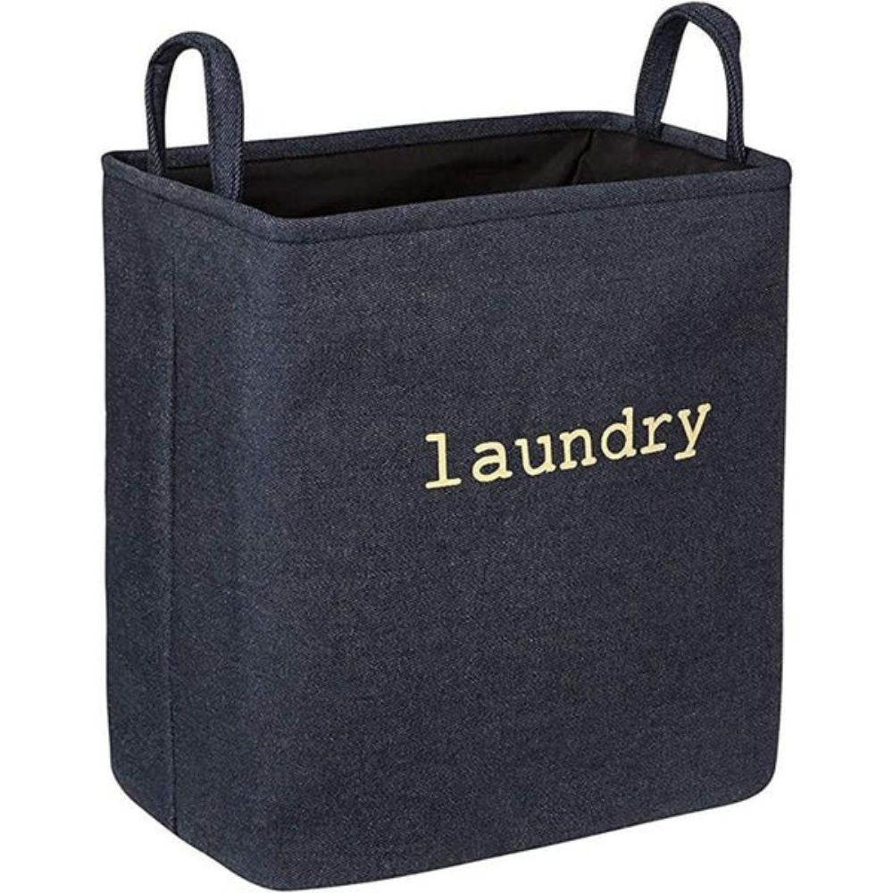 Laundry Basket Foldable Microfiber Blend Space-Saving Reinforced Handles