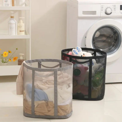 Laundry Basket Foldable Nylon Mesh Hanging Loop