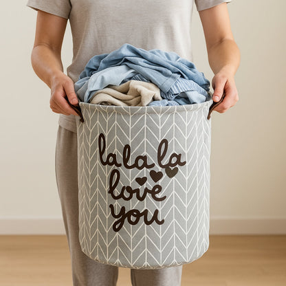 Laundry Basket Foldable Polyester With Carry Handles