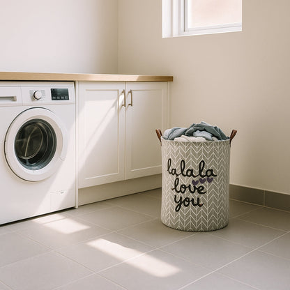 Laundry Basket Foldable Polyester With Carry Handles
