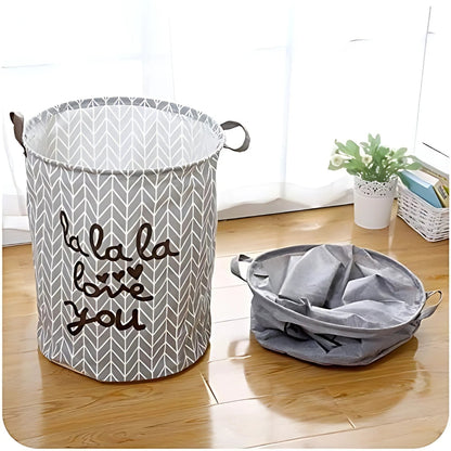 Laundry Basket Foldable Polyester With Carry Handles