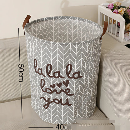 Laundry Basket Foldable Polyester With Carry Handles