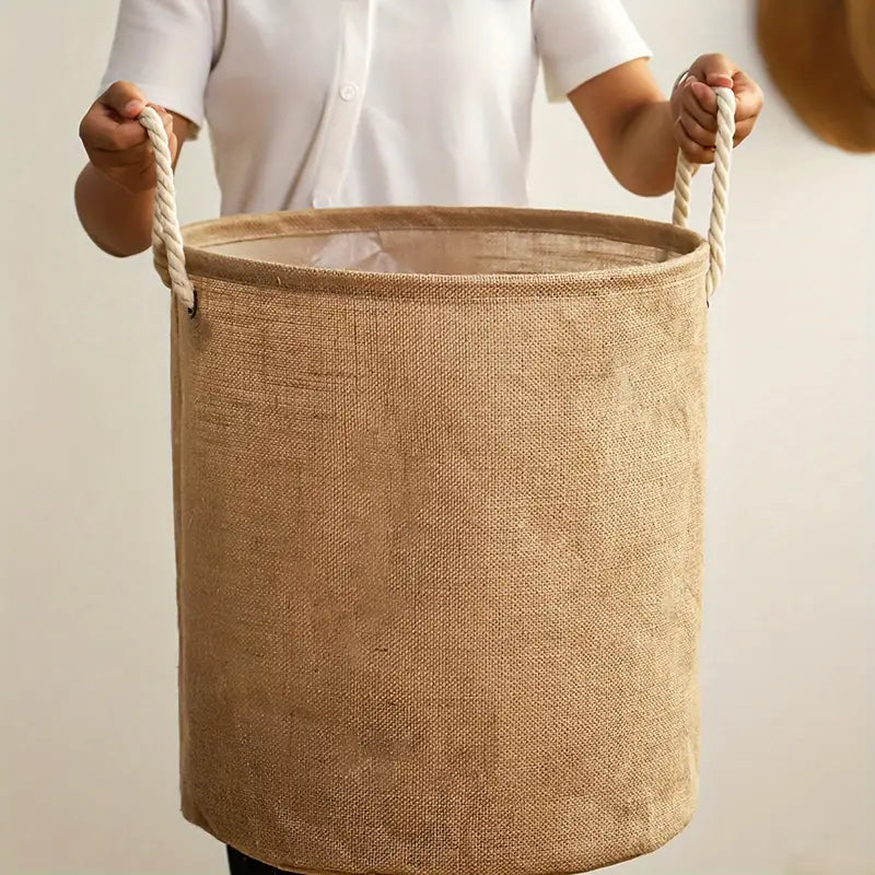 Laundry Basket Foldable Waterproof Cotton-Linen