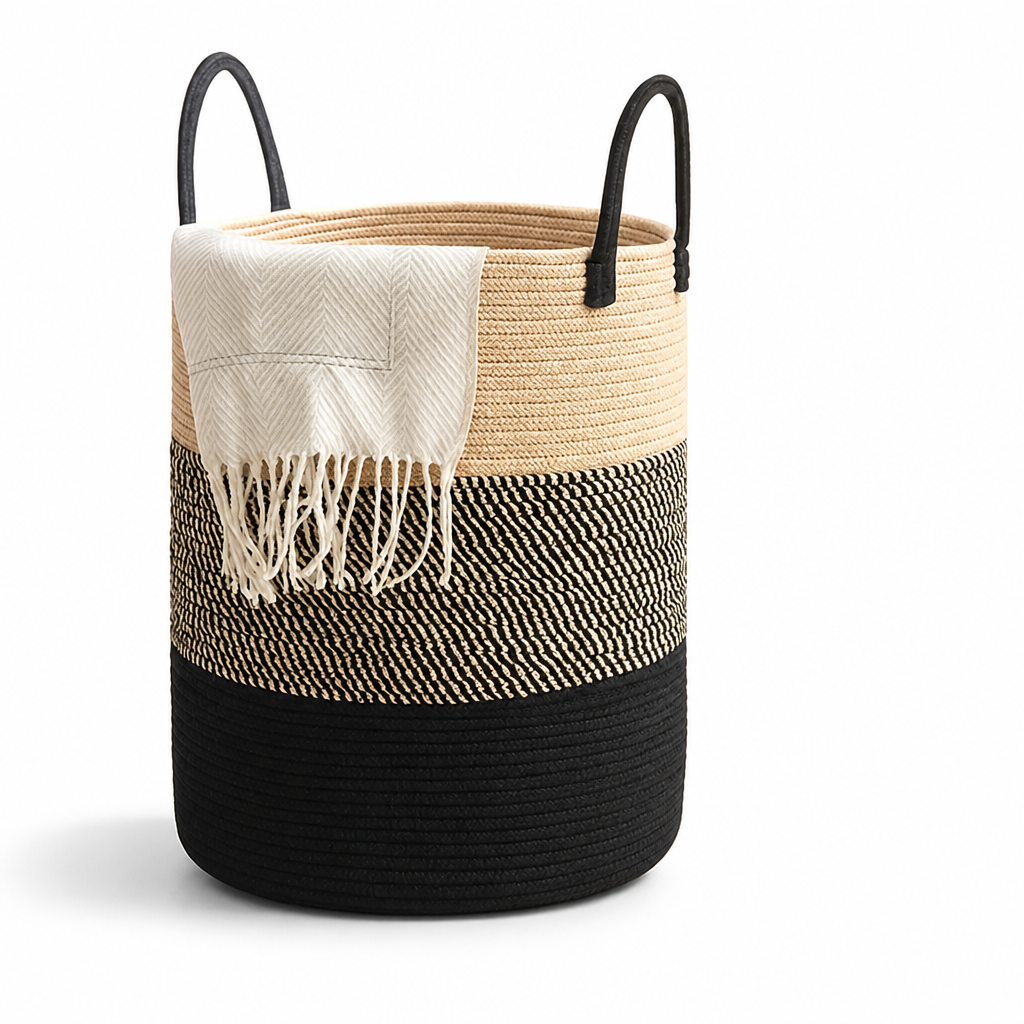 Laundry Basket Large Cotton Rope With Handles