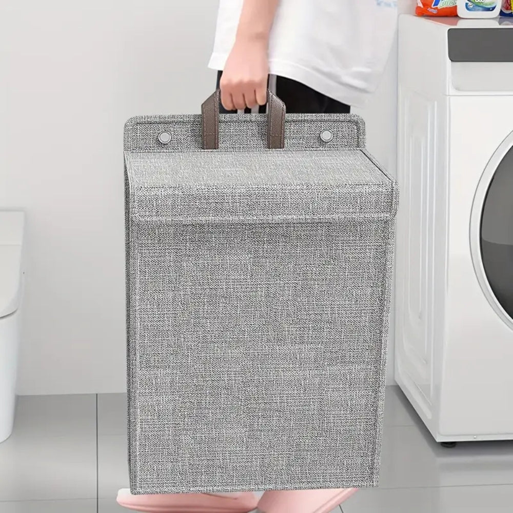 Laundry Basket Wall-Mounted Foldable With Adhesive Hooks