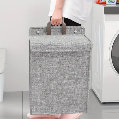 Laundry Basket Wall-Mounted Foldable With Adhesive Hooks