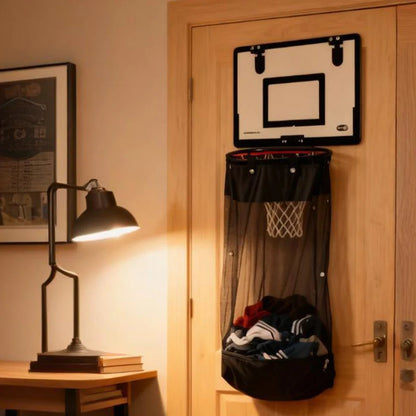 Laundry Hamper Basketball Hoop Design Breathable Mesh Wall-Mounted