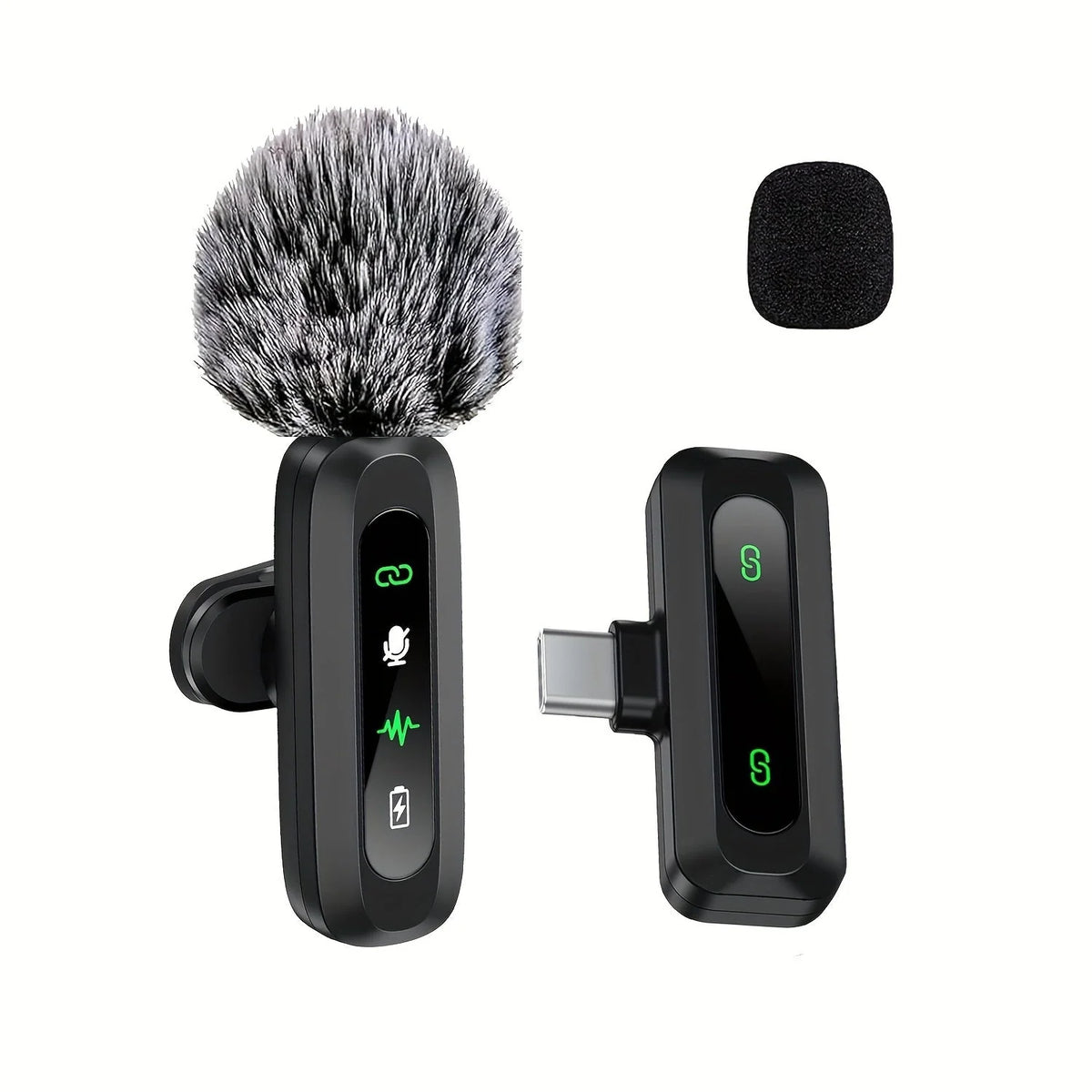 Lavalier Microphone Wireless USB-C With Wind Cap