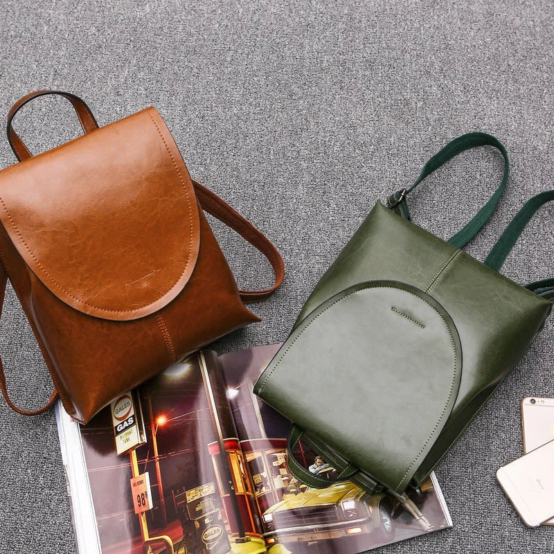 Leather Backpack Laptop-Friendly Roomy Compartments