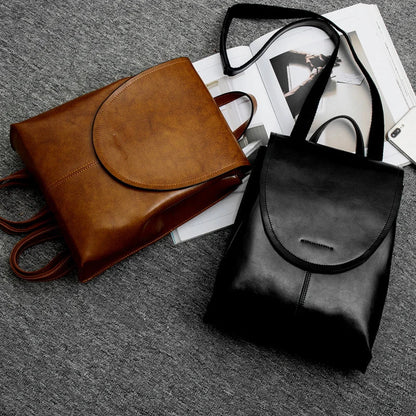 Leather Backpack Laptop-Friendly Roomy Compartments