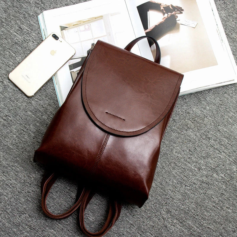 Leather Backpack Laptop-Friendly Roomy Compartments