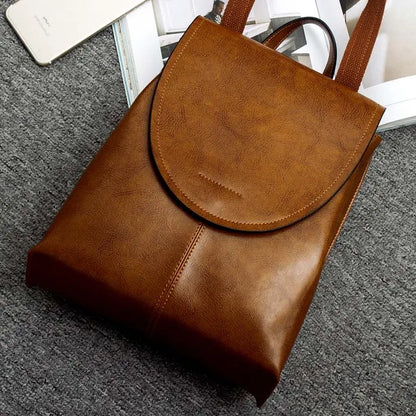Leather Backpack Laptop-Friendly Roomy Compartments