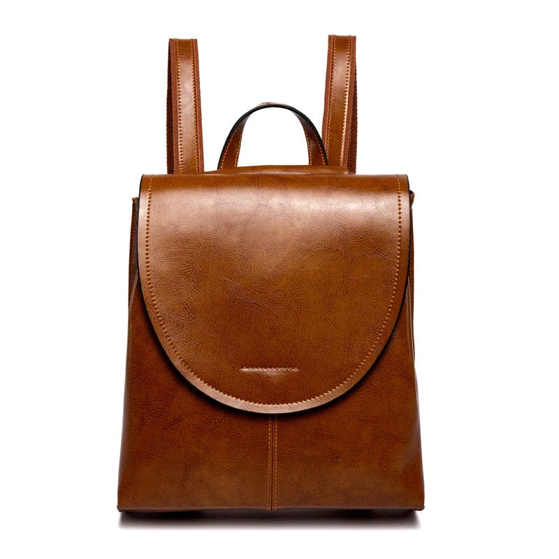 Leather Backpack Laptop-Friendly Roomy Compartments