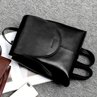 Leather Backpack Laptop-Friendly Roomy Compartments