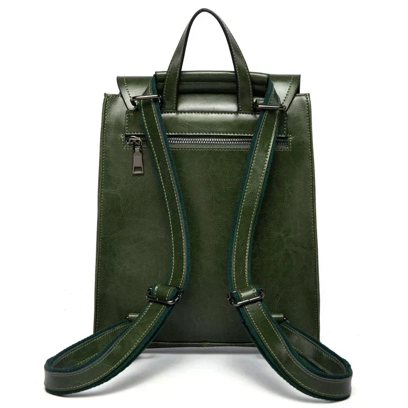 Leather Backpack Laptop-Friendly Roomy Compartments