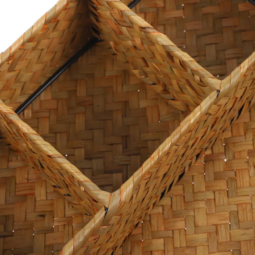 Living Room Organizer Handwoven Natural Rattan Multi Compartment