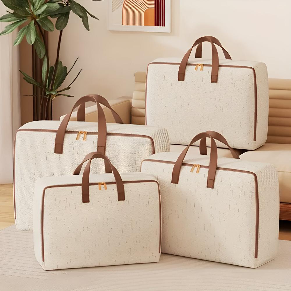 Living Room Storage Bag Durable Linen Compact & Travel-Friendly