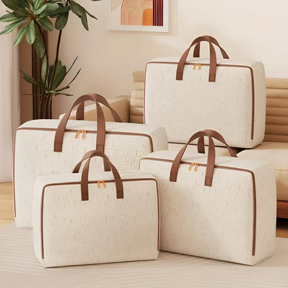 Living Room Storage Bag Durable Linen Compact & Travel-Friendly