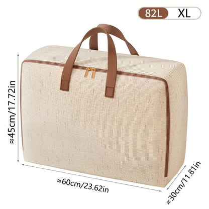 Living Room Storage Bag Durable Linen Compact & Travel-Friendly