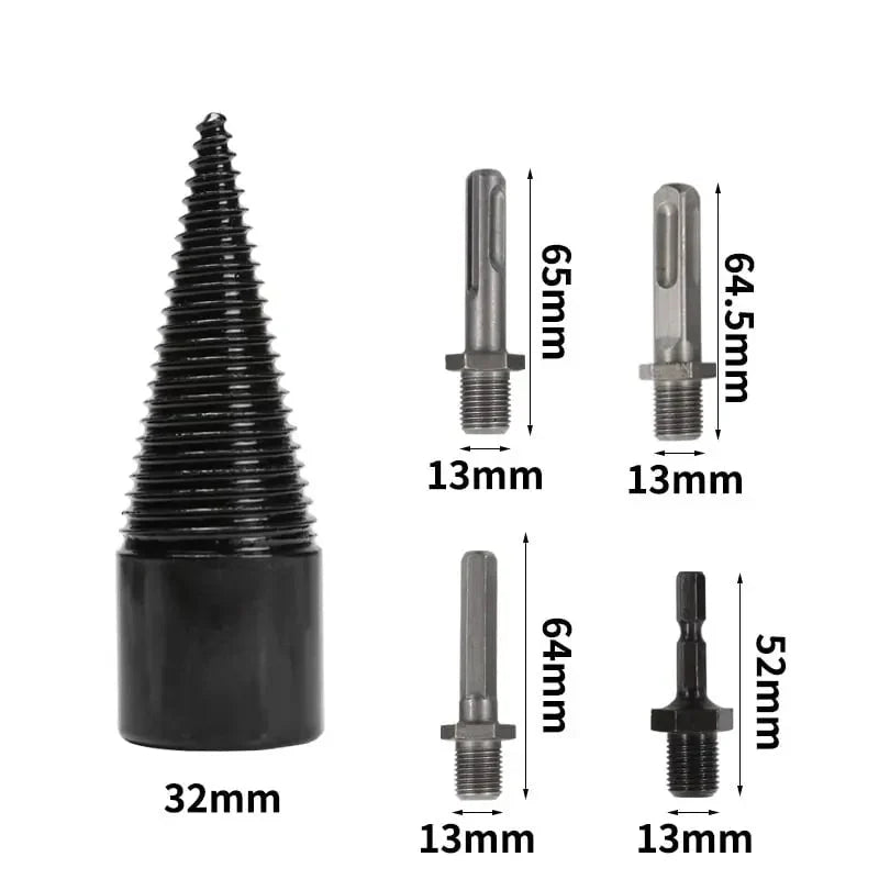 Log Splitter Drill Bit Carbon Steel 4 Shank Adapters