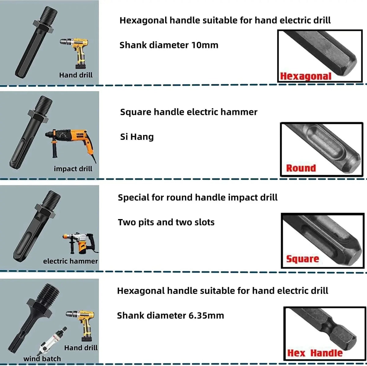 Log Splitter Drill Bit Carbon Steel 4 Shank Adapters