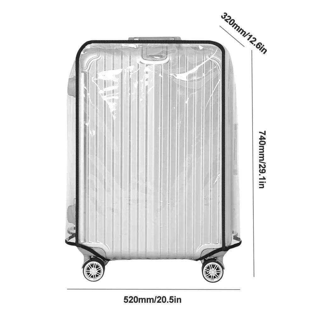 Luggage Cover Clear Waterproof PVC Fits 18–30 Inch Suitcases