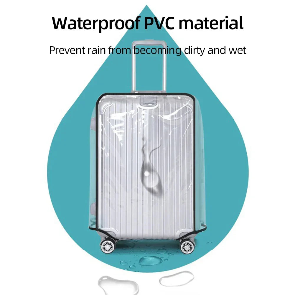 Luggage Cover Clear Waterproof PVC Fits 18–30 Inch Suitcases