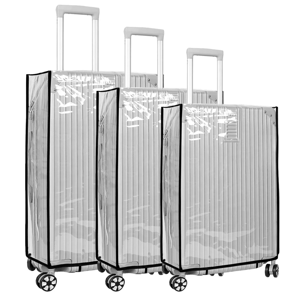 Luggage Cover Clear Waterproof PVC Fits 18–30 Inch Suitcases