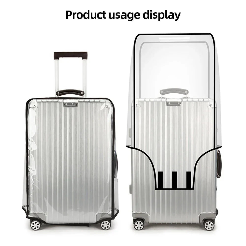 Luggage Cover Clear Waterproof PVC Fits 18–30 Inch Suitcases
