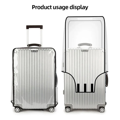 Luggage Cover Clear Waterproof PVC Fits 18–30 Inch Suitcases