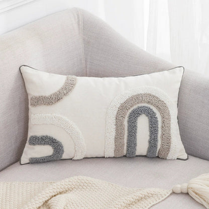 Lumbar Cushion Cover U-Shape Tufted Cotton-Microfiber