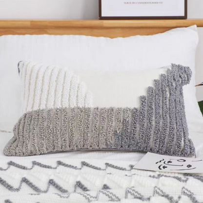 Lumbar Cushion Cover U-Shape Tufted Cotton-Microfiber