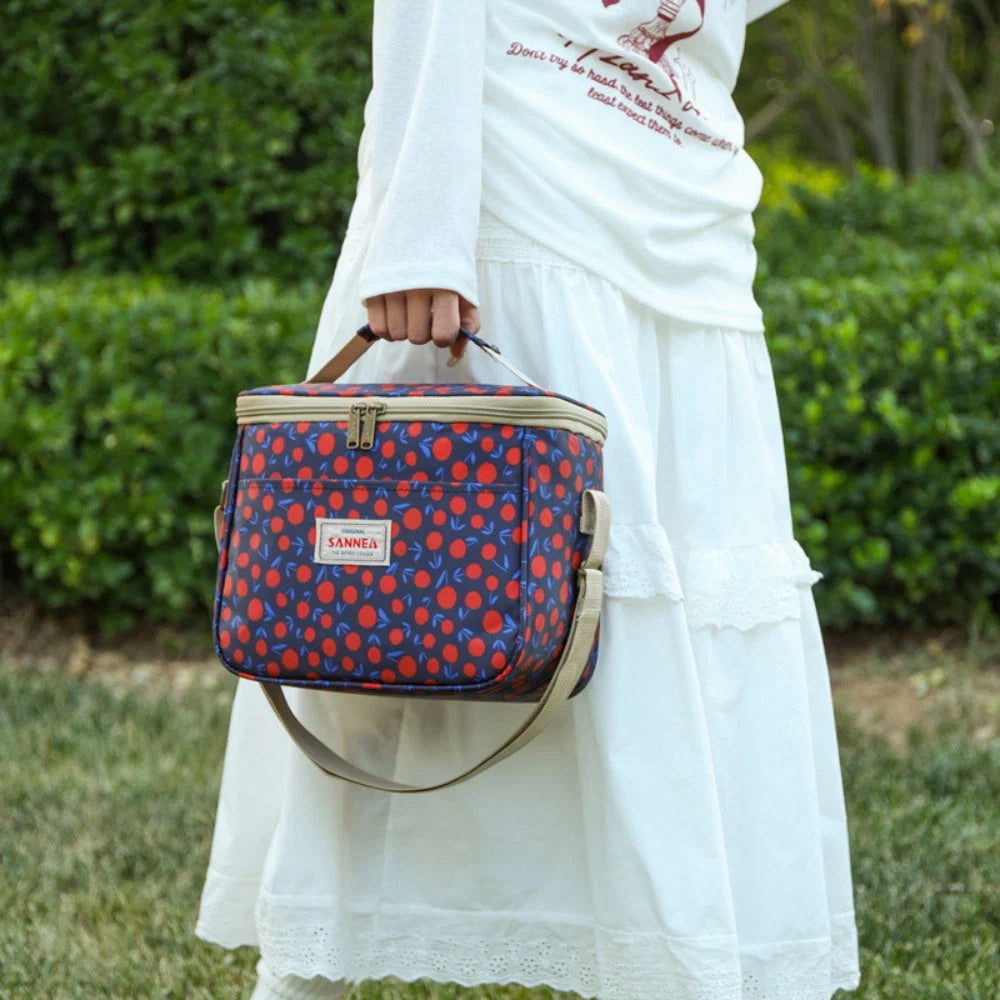 Lunch Bag Insulated Easy-Clean Retro Floral