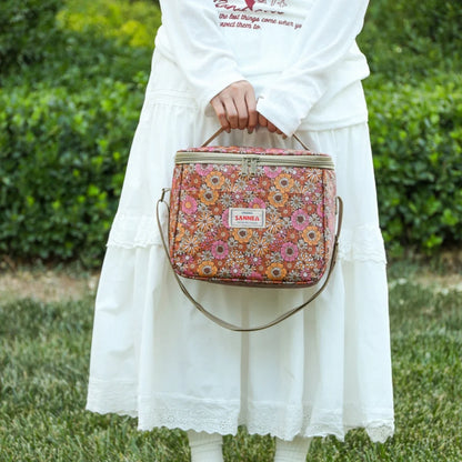 Lunch Bag Insulated Easy-Clean Retro Floral