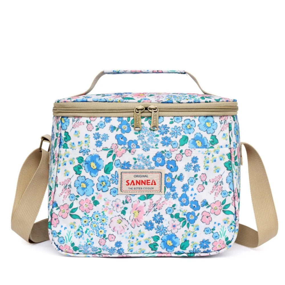 Lunch Bag Insulated Easy-Clean Retro Floral
