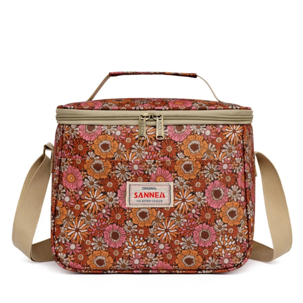 Lunch Bag Insulated Easy-Clean Retro Floral