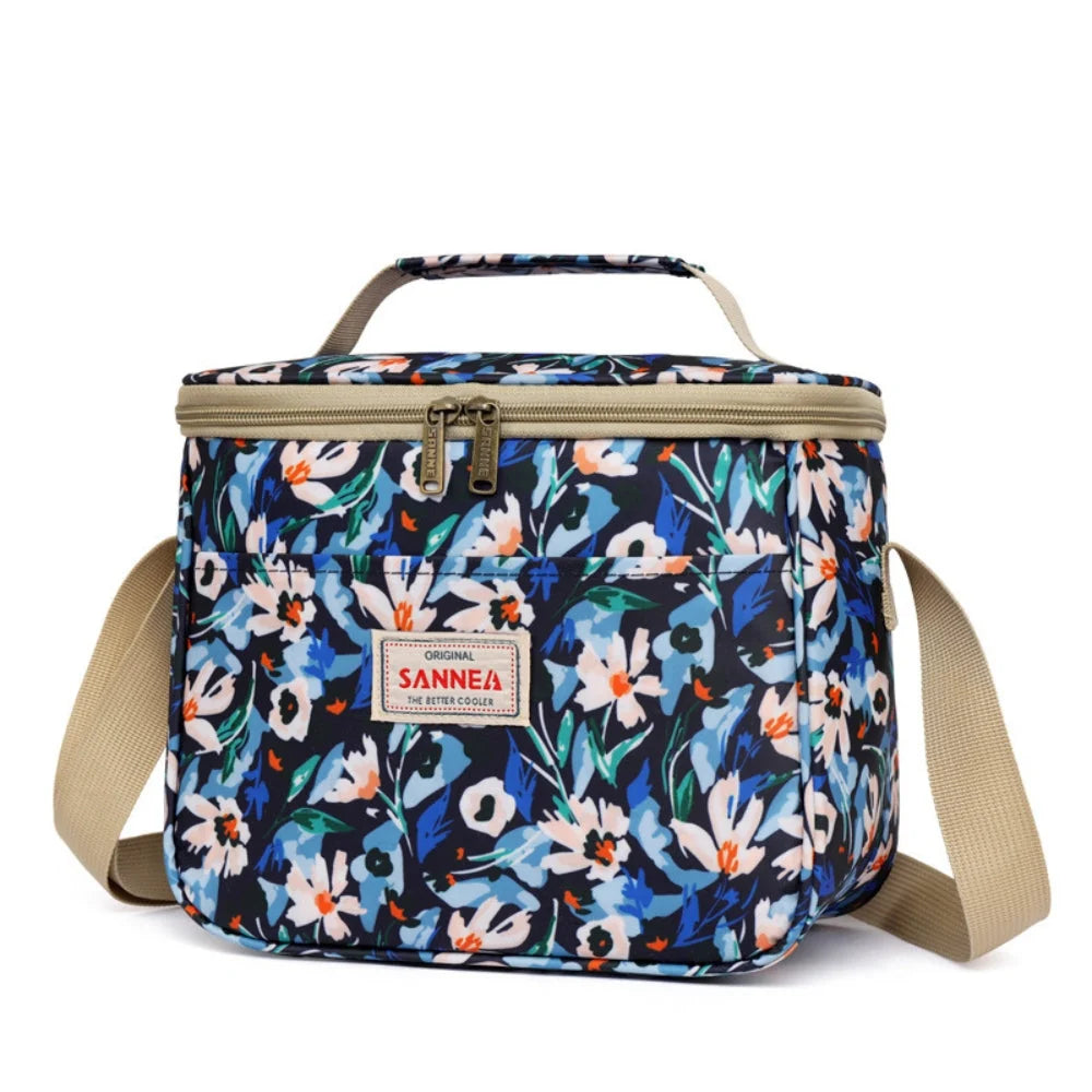 Lunch Bag Insulated Easy-Clean Retro Floral