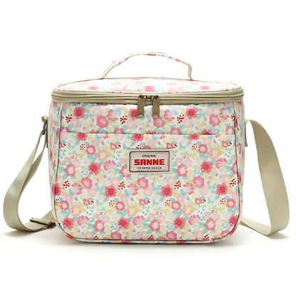 Lunch Bag Insulated Easy-Clean Retro Floral