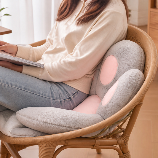 Machine Washable Paw-Shaped Plush Seat Cushion
